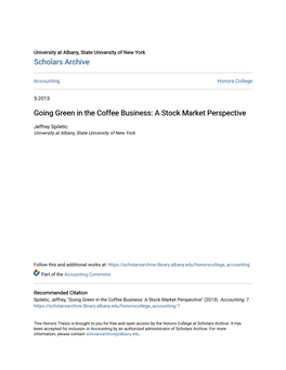 Going Green in the Coffee Business: a Stock Market Perspective