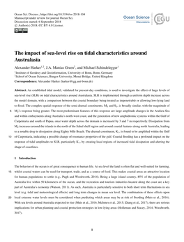 The Impact of Sea-Level Rise on Tidal Characteristics Around Australasia Alexander Harker1,2, J.A