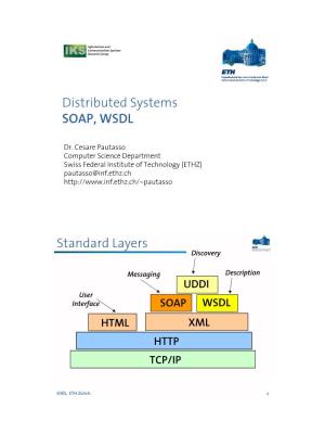 Distributed Systems SOAP, WSDL Standard Layers