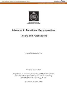 Advances in Functional Decomposition