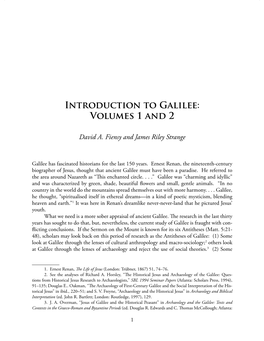 Introduction to Galilee: Volumes 1 and 2