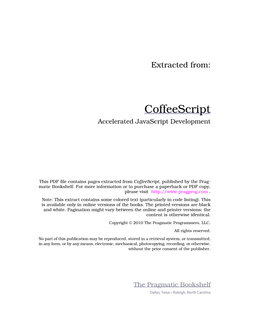 Coffeescript Accelerated Javascript Development