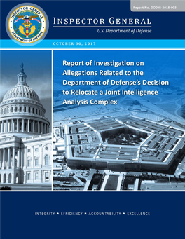 Report of Investigation on Allegations Related to the Dod's Decision To