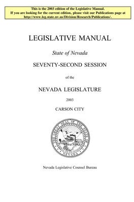 2003 Legislative Manual