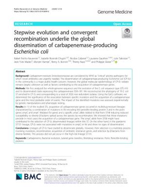 Stepwise Evolution and Convergent Recombination Underlie the Global Dissemination of Carbapenemase-Producing Escherichia Coli