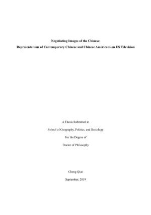 Negotiating Images of the Chinese: Representations of Contemporary Chinese and Chinese Americans on US Television