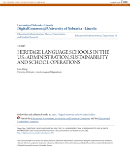 Heritage Language Schools in the Us