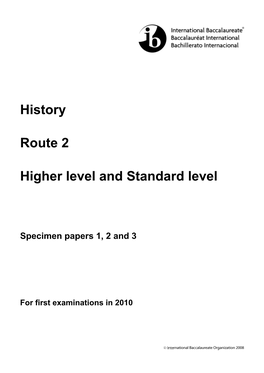 History Route 2 Higher Level and Standard Level Paper 1