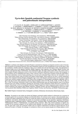Up-To-Date Spanish Continental Neogene Synthesis and Paleoclimatic Interpretation