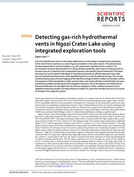 Detecting Gas-Rich Hydrothermal Vents in Ngozi Crater Lake Using