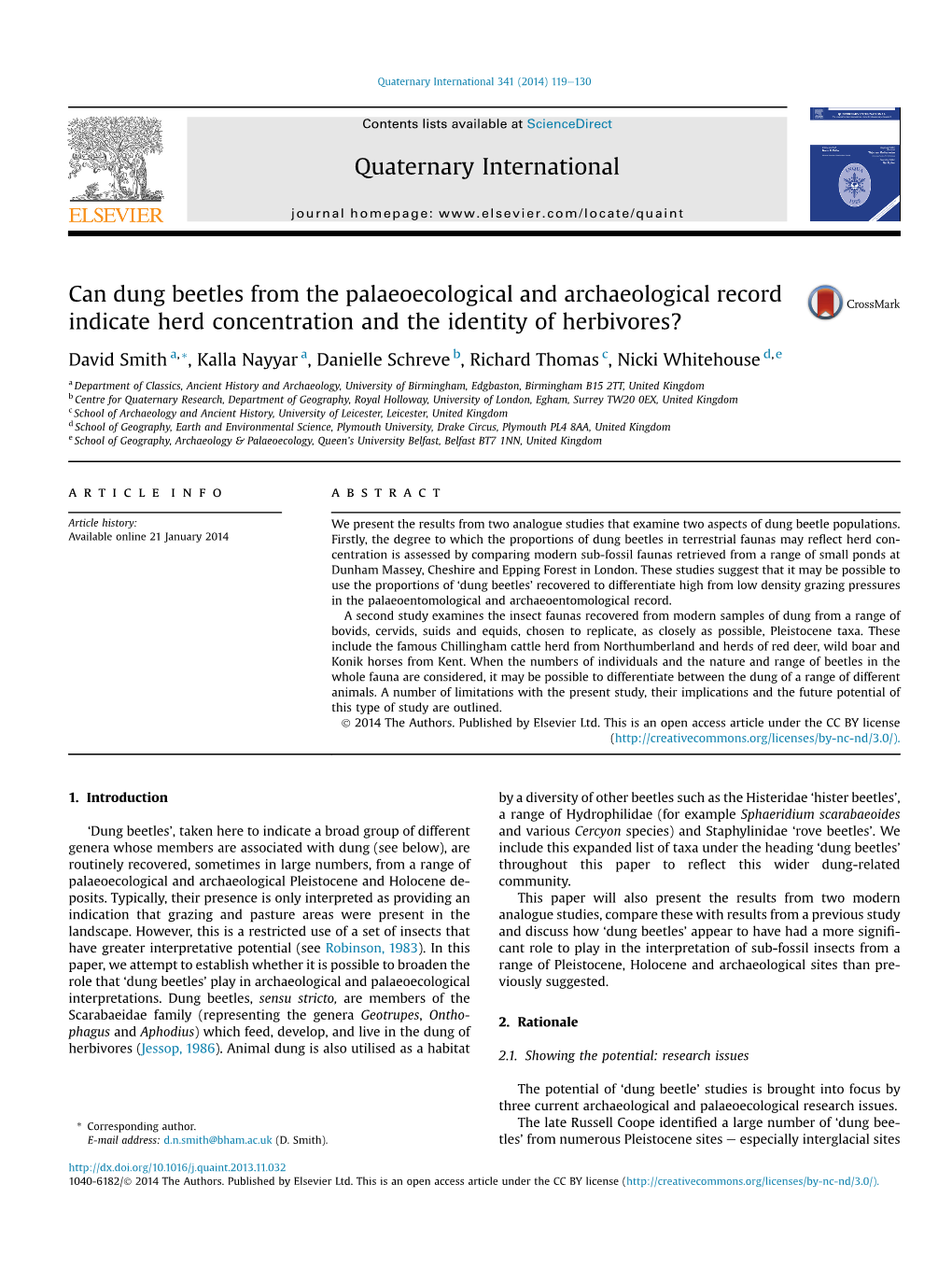 Can Dung Beetles from the Palaeoecological and Archaeological Record Indicate Herd Concentration and the Identity of Herbivores?