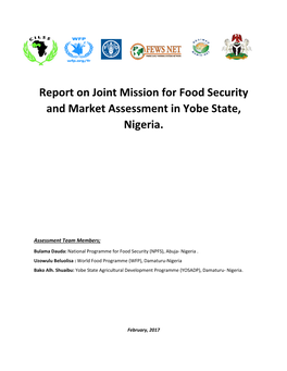Report on Joint Mission for Food Security and Market Assessment in Yobe State, Nigeria