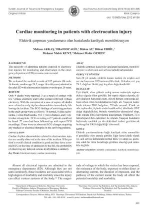 Cardiac Monitoring in Patients with Electrocution Injury