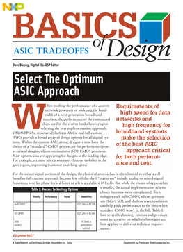 Select the Optimum ASIC Approach