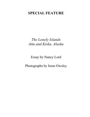 SPECIAL FEATURE the Lonely Islands Attu and Kiska, Alaska