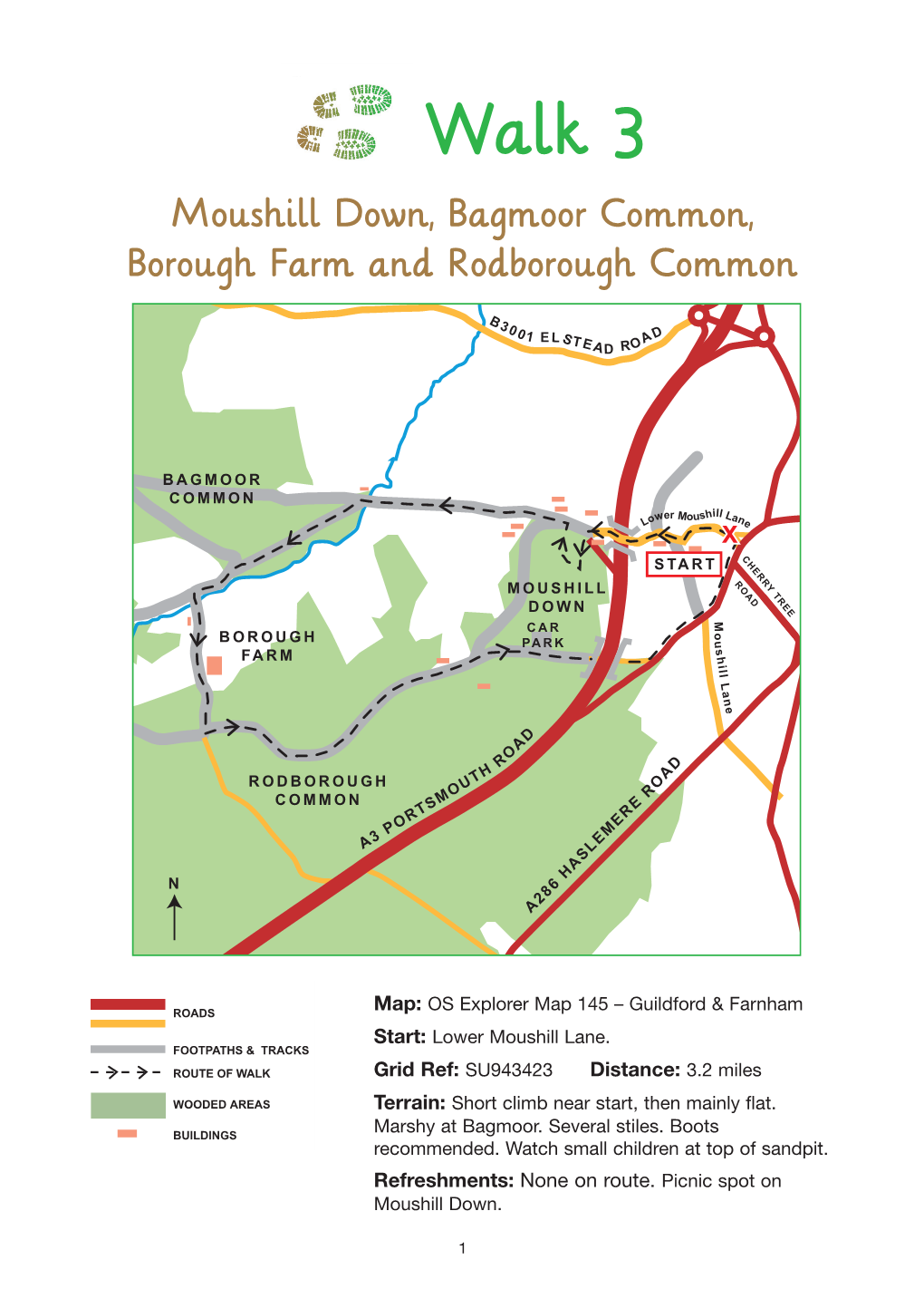 Moushill Down, Bagmoor Common, Borough Farm and Rodborough Common