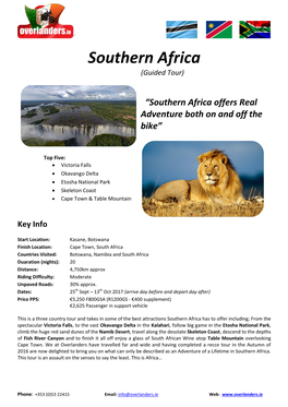 Southern Africa (Guided Tour)
