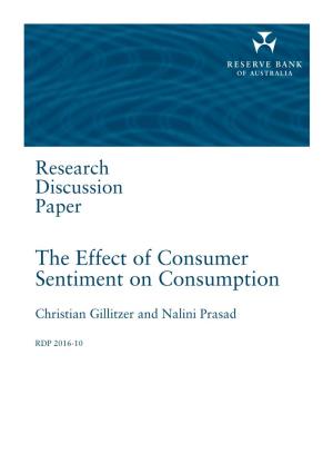 The Effect of Consumer Sentiment on Consumption