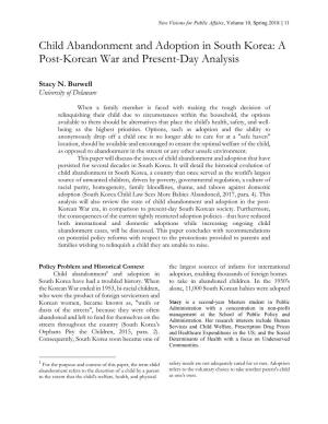 Child Abandonment and Adoption in South Korea: a Post-Korean War and Present-Day Analysis