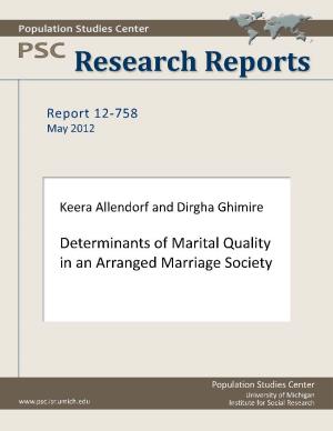 Determinants of Marital Quality in an Arranged Marriage Society