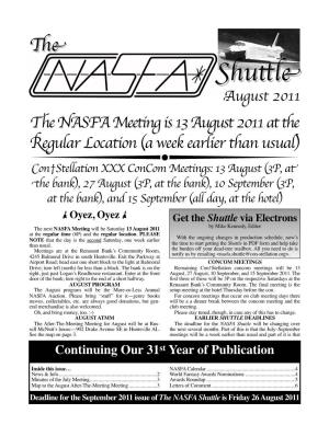 August 2011 NASFA Shuttle