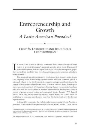 Entrepreneurship and Growth a Latin American Paradox?