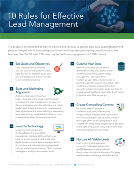 10 Rules for Effective Lead Management