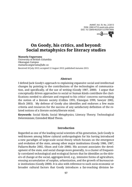 On Goody, His Critics, and Beyond: Social Metaphysics for Literacy Studies
