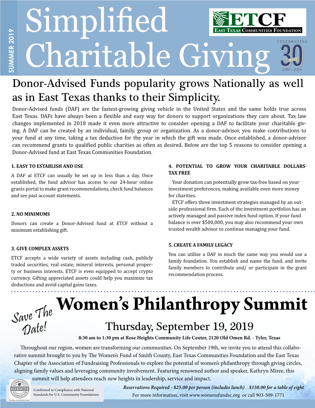 Simplified Charitable Giving