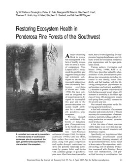 Restoring Ecosystem Health in Ponderosa Pine Forests of the Southwest