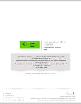 Redalyc.Ameliorative Potential of Vernonia Cinerea on Chronic