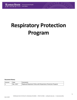 Respiratory Protection Program