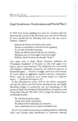 Modernism and World War I