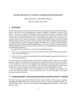 An Introduction to Formal Computational Semantics