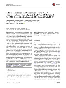 Taxon-Specific Real-Time PCR Methods for GMO Quantification Supported by Droplet Digital PCR