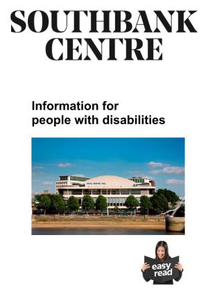 Information for People with Disabilities What Is in This Booklet?
