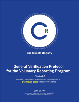The Climate Registry's General Verification Protocol Version