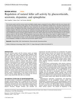Regulation of Natural Killer Cell Activity by Glucocorticoids, Serotonin, Dopamine, and Epinephrine
