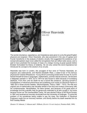 Oliver Heaviside 1850-1925