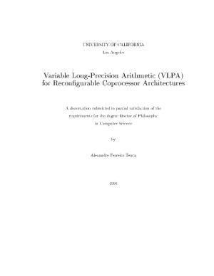Variable Long-Precision Arithmetic (VLPA) for Recon Gurable