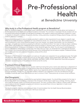 Pre-Professional Health at Benedictine University