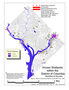 Known Wetlands Within the District of Columbia