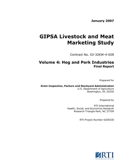 GIPSA Livestock and Meat Marketing Study