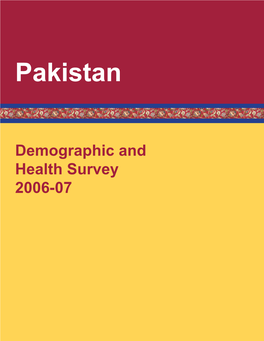 Pakistan Demographic and Health Survey 2006-07 [FR200]