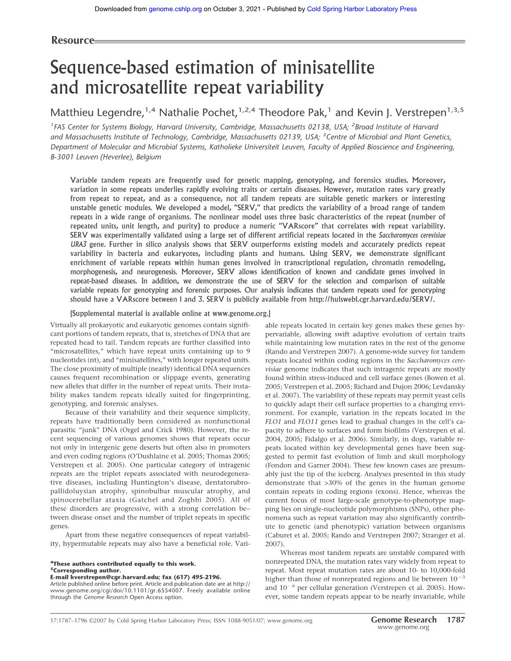 Sequence-Based Estimation of Minisatellite and Microsatellite Repeat Variability