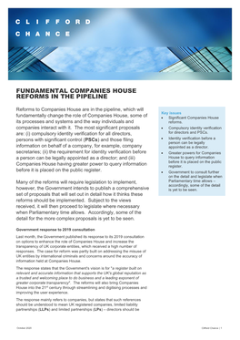 Fundamental Companies House Reforms in the Pipeline