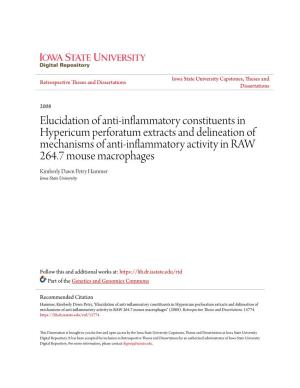 Elucidation of Anti-Inflammatory Constituents in Hypericum