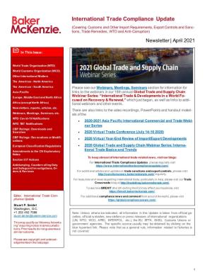 April 2021 International Trade Compliance Update
