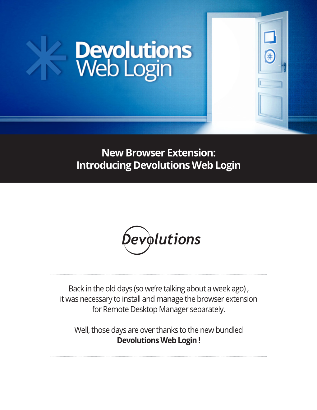 New Browser Extension: Introducing Devolutions Web Login