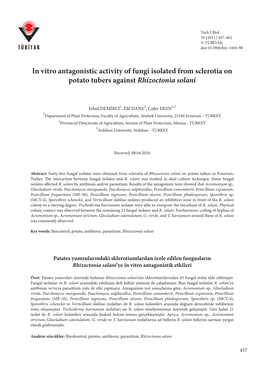 In Vitro Antagonistic Activity of Fungi Isolated from Sclerotia on Potato Tubers Against Rhizoctonia Solani